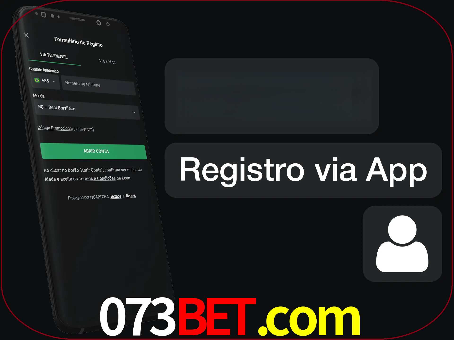 Registre-se com duas etapas usando o aplicativo.