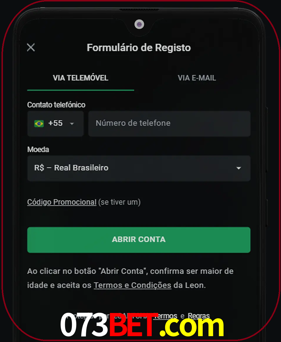Abra o aplicativo e inicie o processo de registro.